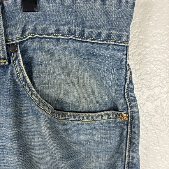 Vintage Levis Slim Straight Jeans Men 38x32 Y2k Flip Pocket Western Paint cowboy - Picture 4 of 16